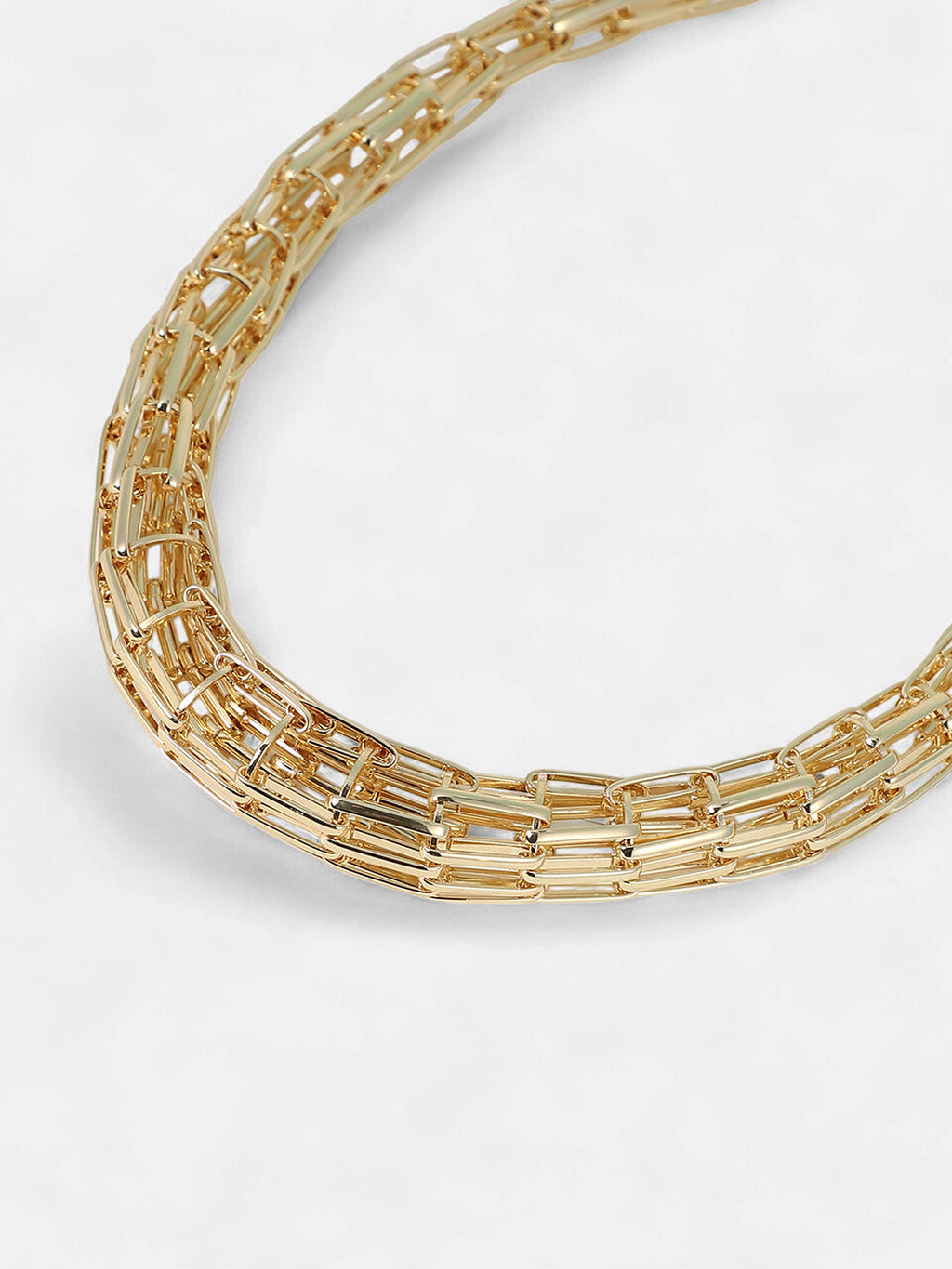 Women's The Braid Pin-Link Chain Necklace - California Gold