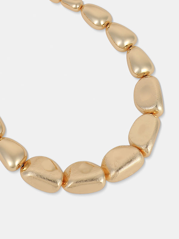 The Luxe Stone Chain Necklace - Champagne Gold