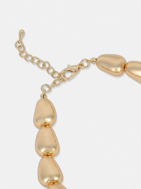 The Luxe Stone Chain Necklace - Champagne Gold