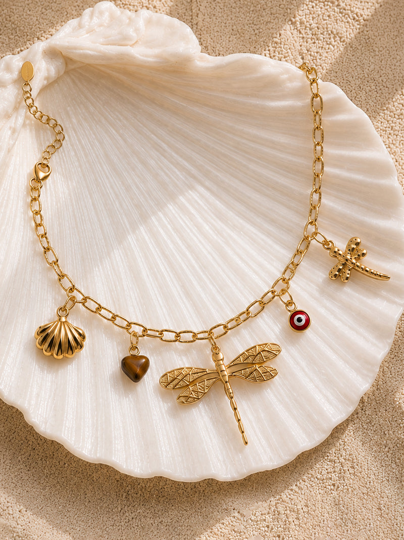 The Celestial Gold Charm Necklace