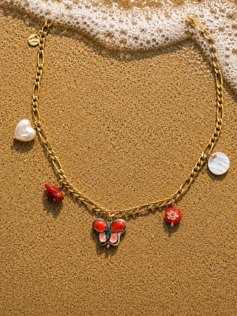 The Summer Strawberry Charm Necklace