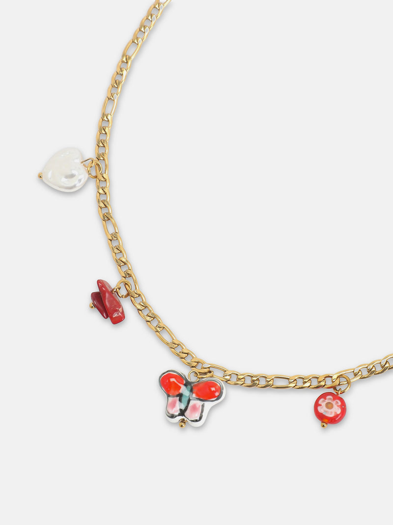 The Summer Strawberry Charm Necklace