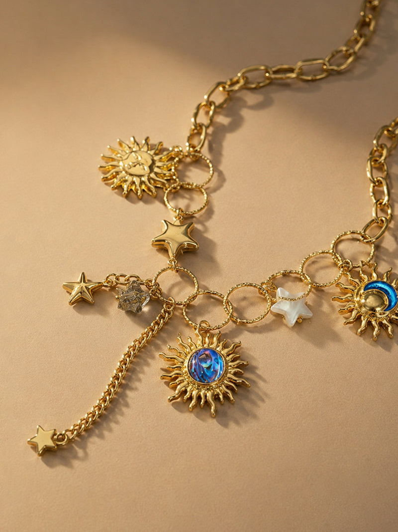 The Golden Sun Charm Necklace