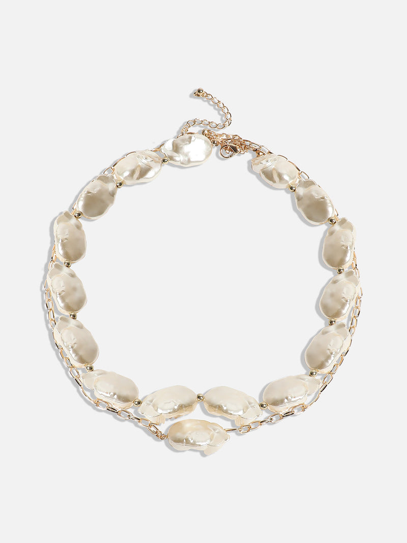 The Abstract-Pearl Mult-Layer Necklace - Pearl White