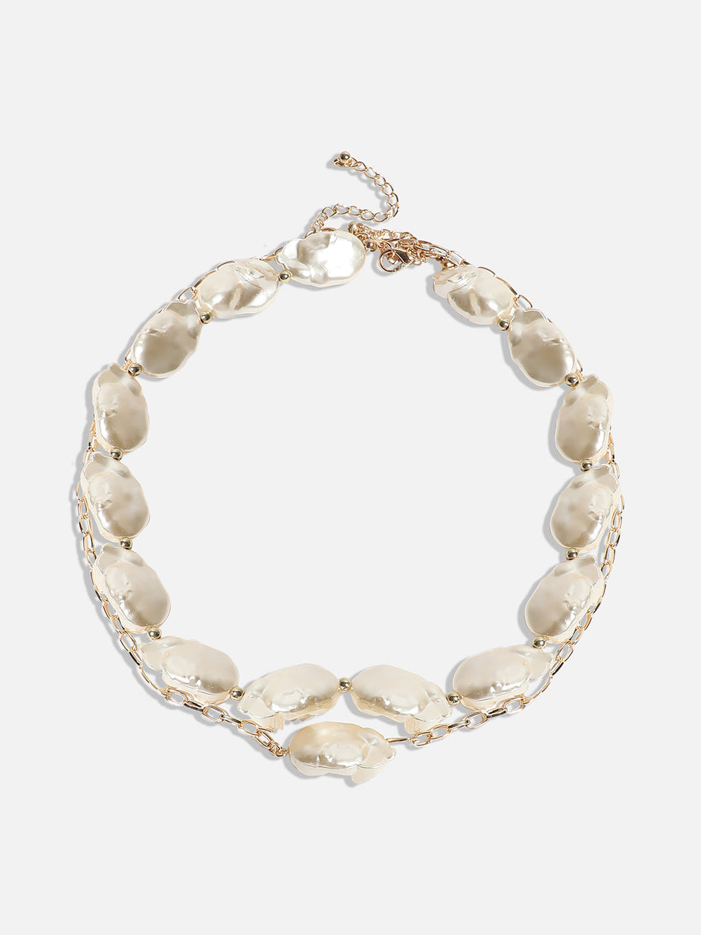The Abstract-Pearl Mult-Layer Necklace - Pearl White