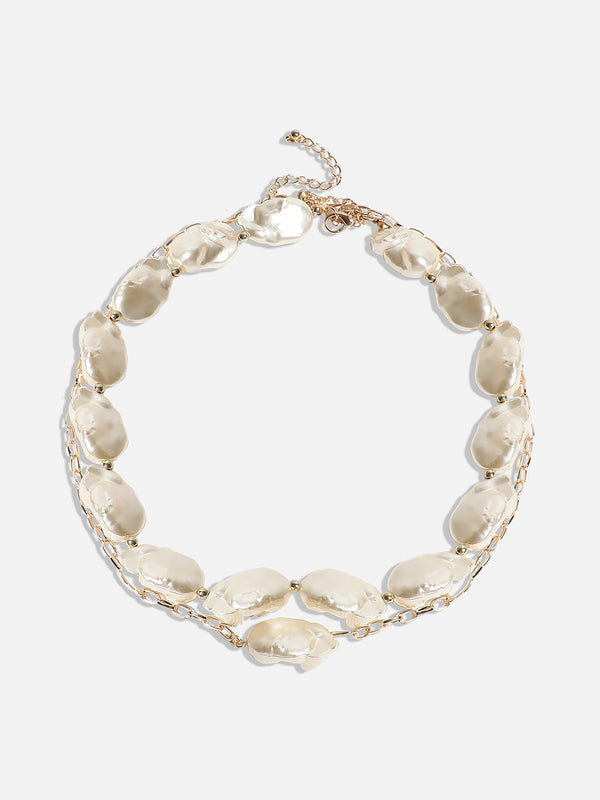 The Abstract-Pearl Mult-Layer Necklace - Pearl White