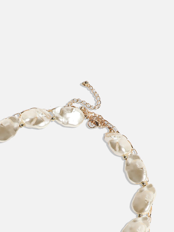 The Abstract-Pearl Mult-Layer Necklace - Pearl White