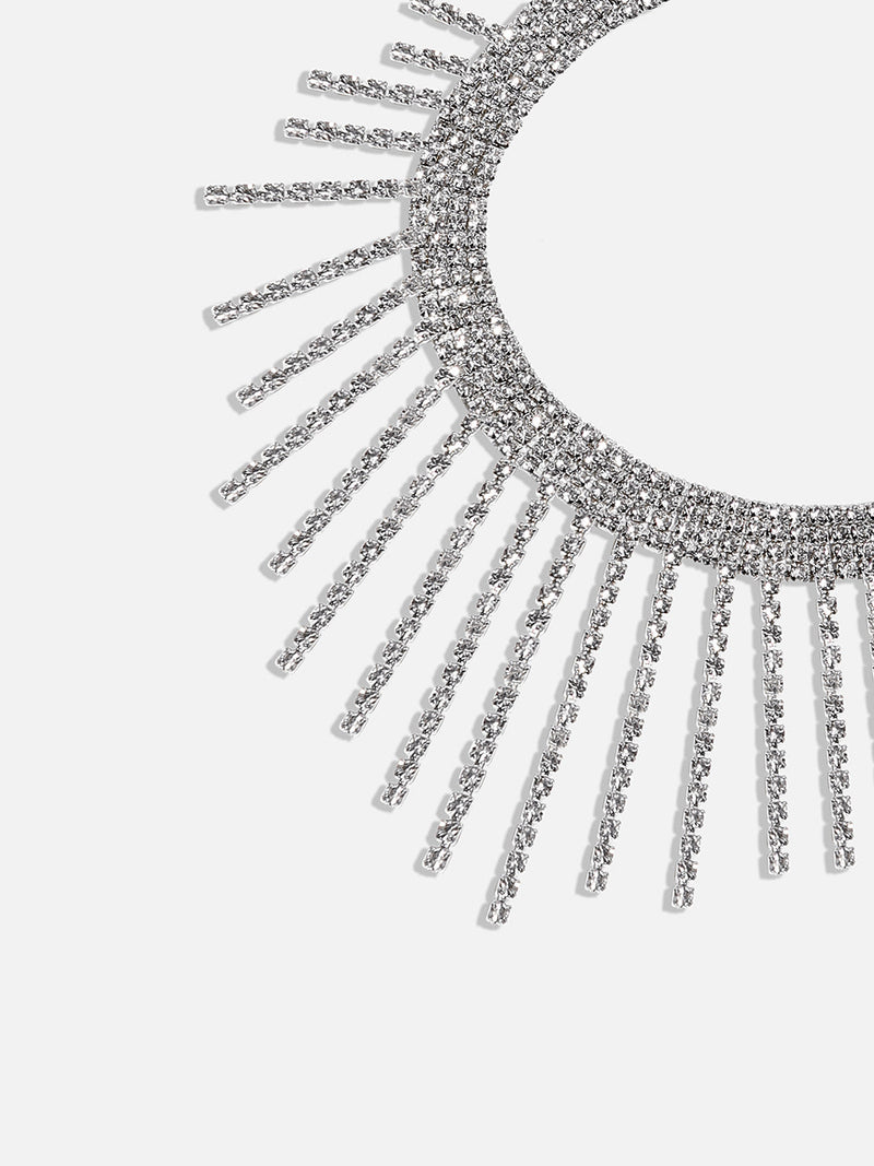 The Bling-Drip Choker Necklace - Crystal Silver