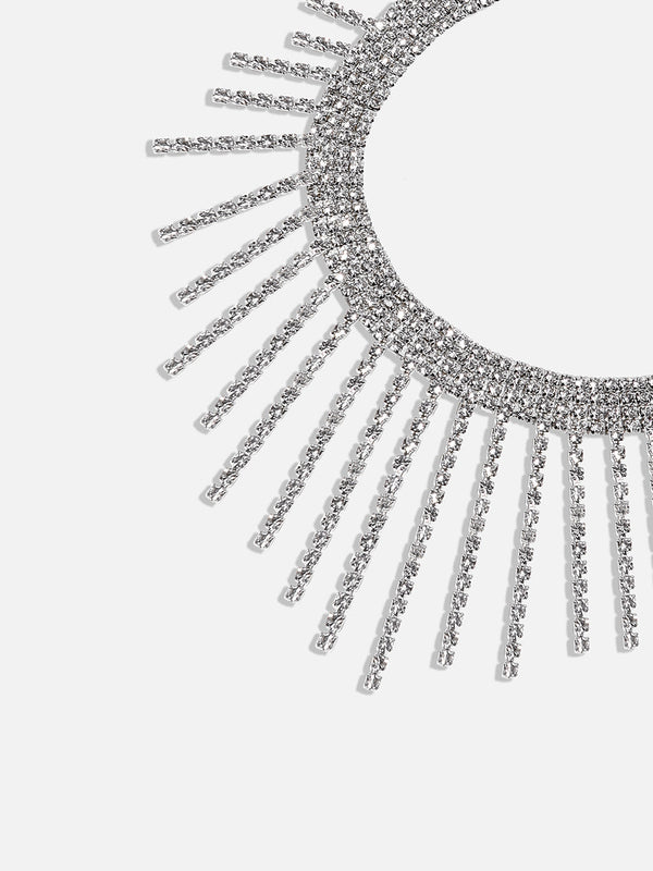 The Bling-Drip Choker Necklace - Crystal Silver