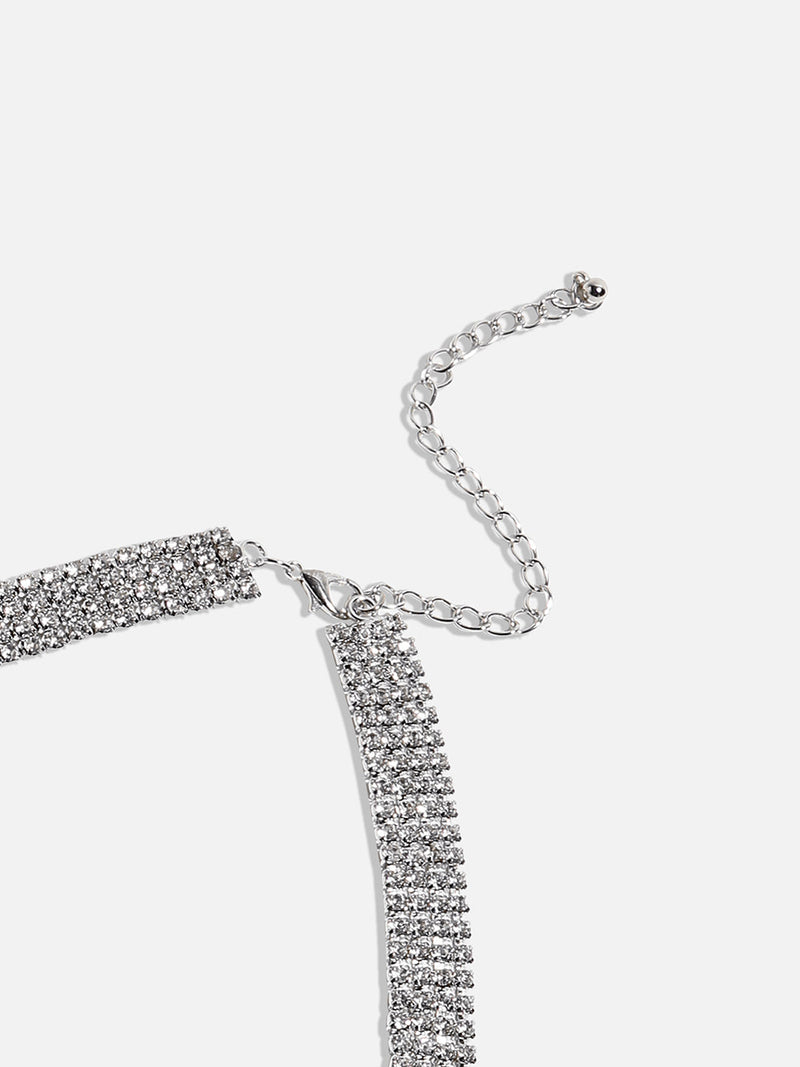 The Bling-Drip Choker Necklace - Crystal Silver