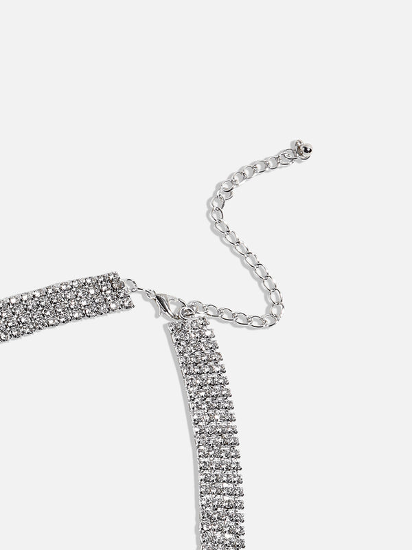 The Bling-Drip Choker Necklace - Crystal Silver