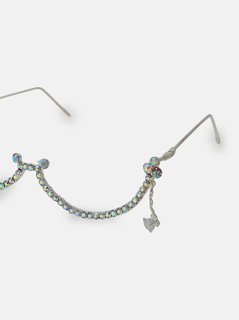 The Crystal Cascade Eyewear Chain - Gold