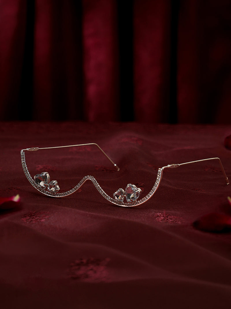 The Aurora Crystal Eyewear Chain - Silver