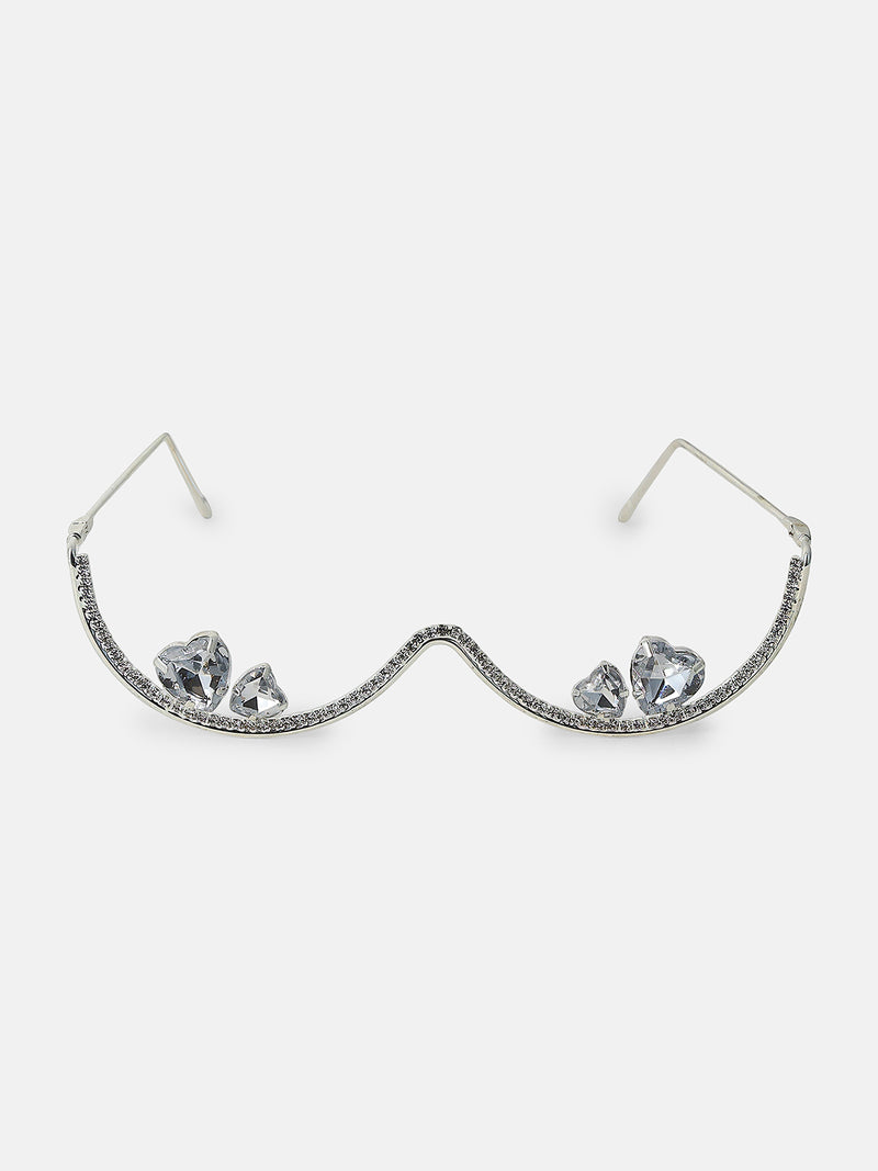 The Aurora Crystal Eyewear Chain - Silver