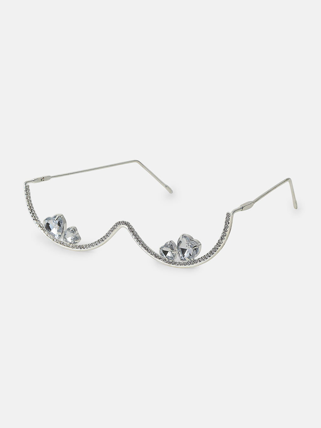 The Aurora Crystal Eyewear Chain - Silver