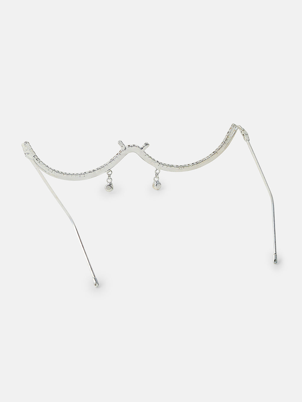 The Luna Crystal Drape Eyewear Chain - Silver