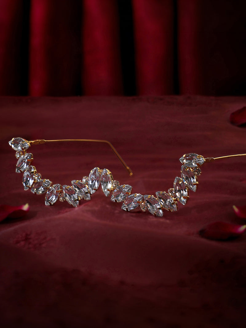 The Royale Crystal Eyewear Chain - Silver