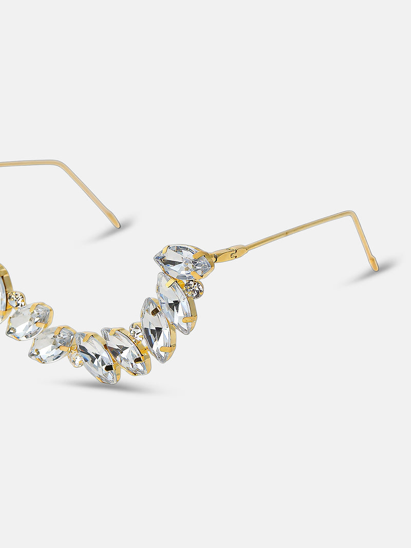The Royale Crystal Eyewear Chain - Silver