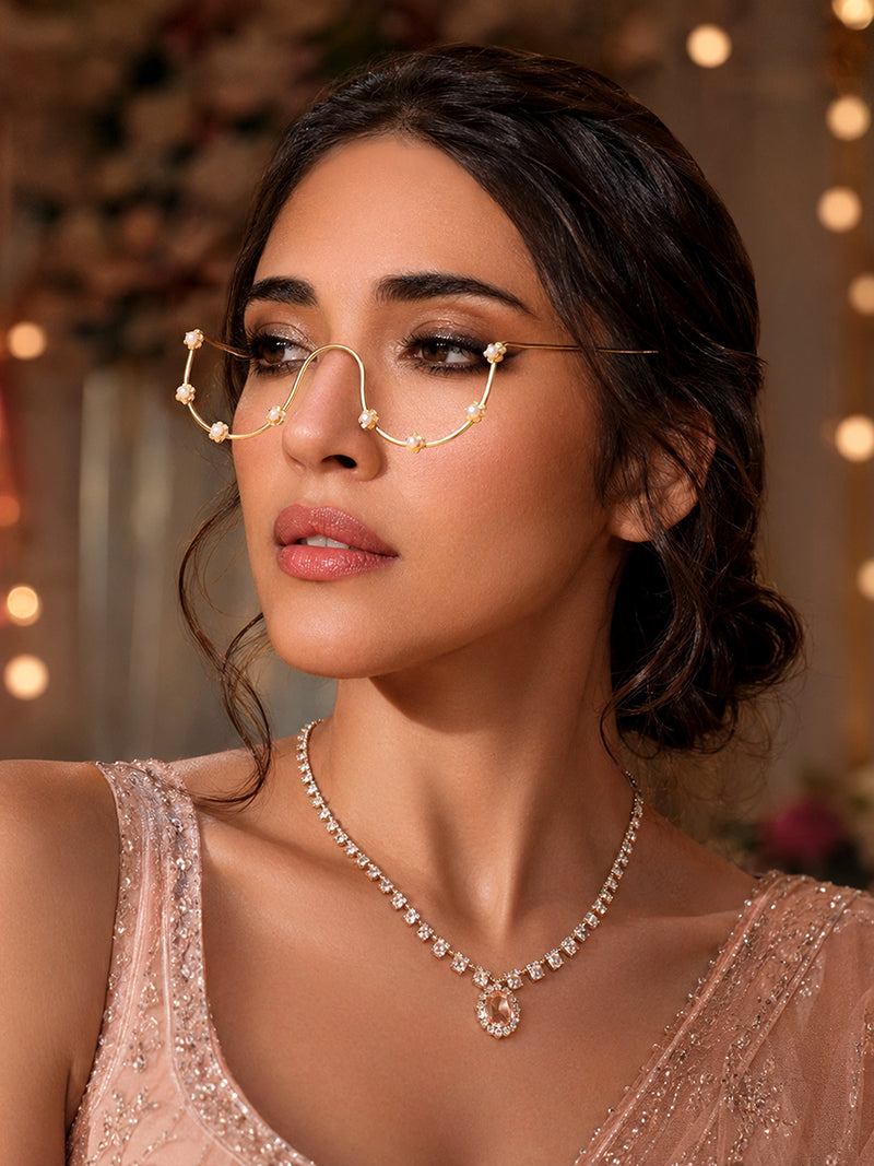 The Pearl Bead Eyewear Chain - Gold