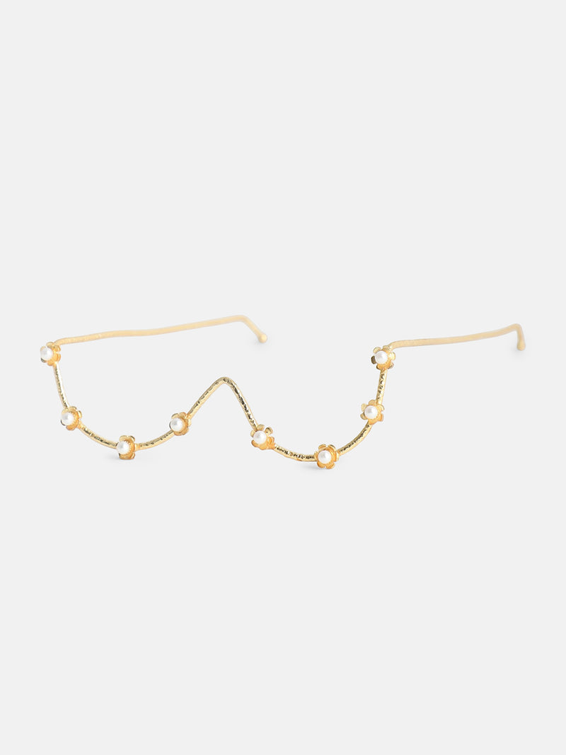 The Pearl Bead Eyewear Chain - Gold