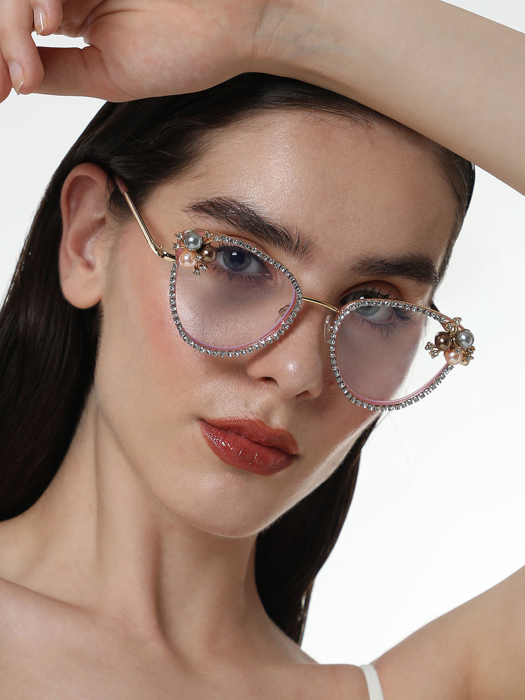 The Fleur Cateye Sunglasses - Baby Pink