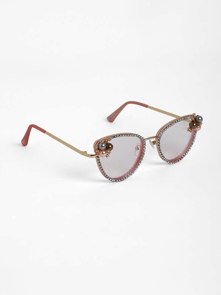 The Fleur Cateye Sunglasses - Baby Pink