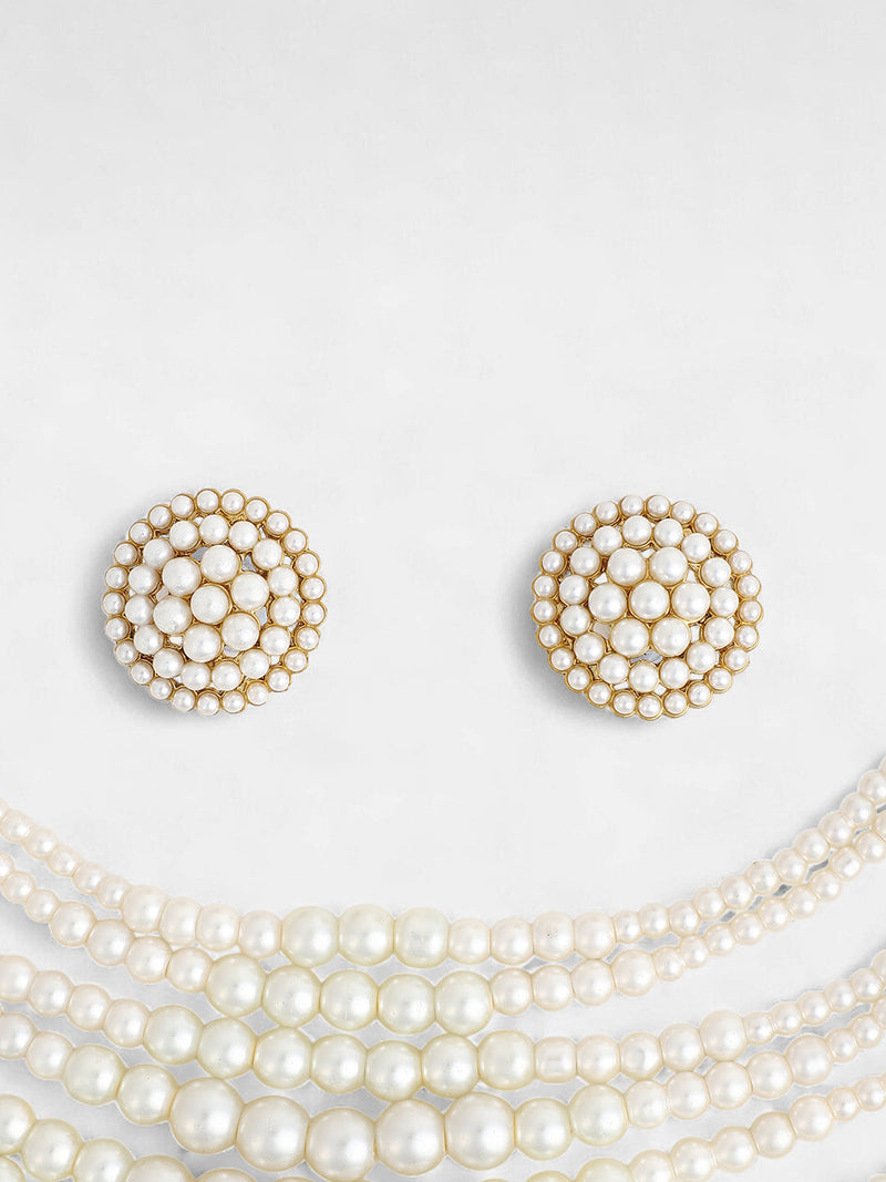The Rayna Jewellery Set - Pearl White