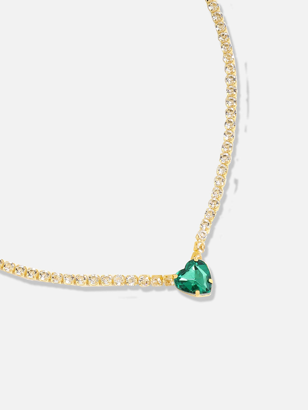 Women's Cristal-Coeur Collar Necklace - Emerald Green