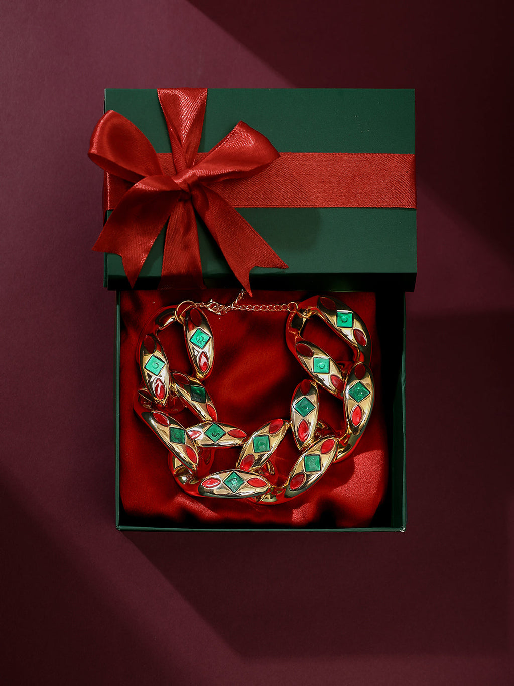 Women's Chunky-Enamel Chain Necklace - California Gold