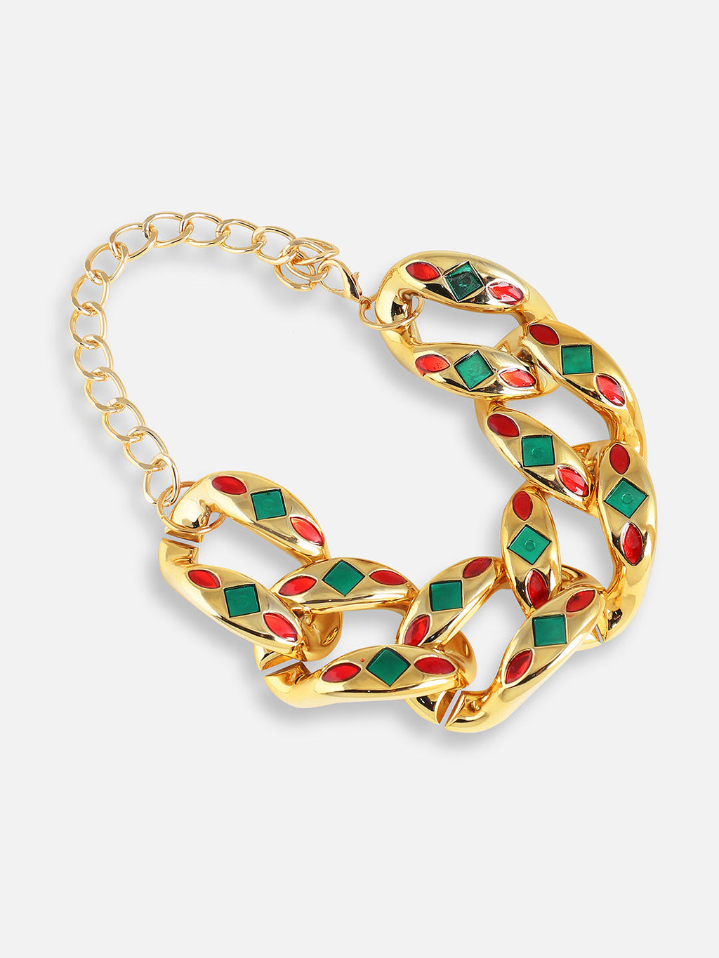 Women's Chunky-Enamel Chain Necklace - California Gold