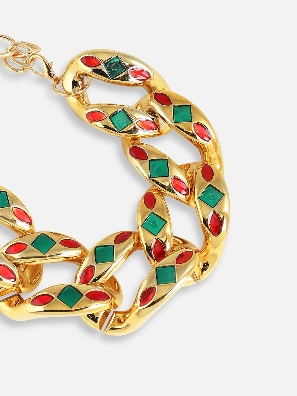 Women's Chunky-Enamel Chain Necklace - California Gold