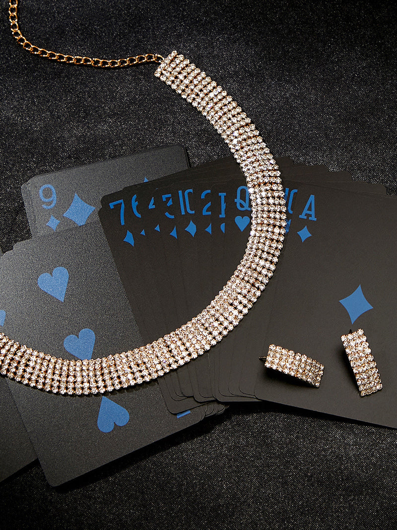 The Cluster-Bling Jewellery Set - Crystal Silver