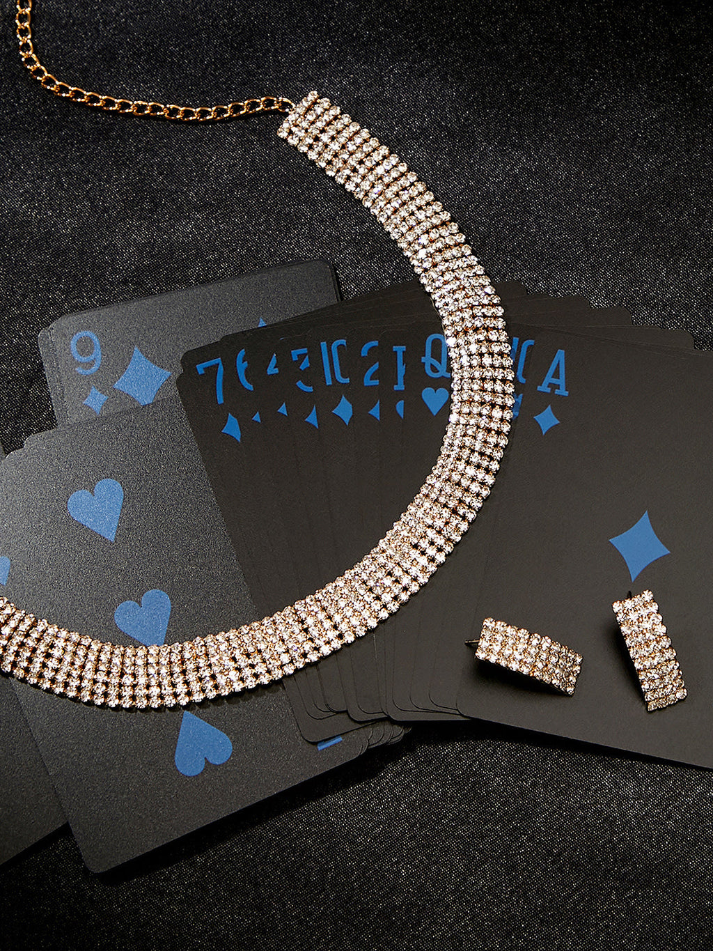 The Cluster-Bling Jewellery Set - Crystal Silver