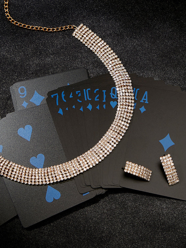 The Cluster-Bling Jewellery Set - Crystal Silver
