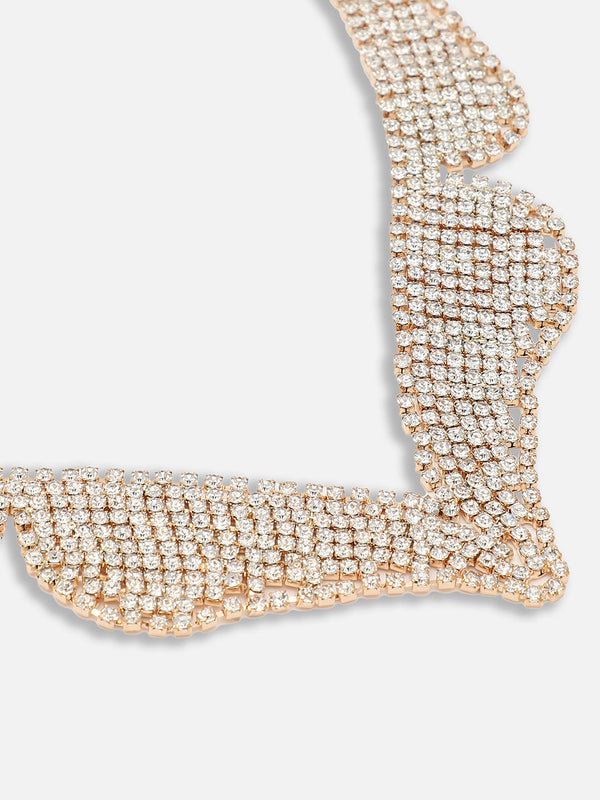 The Cuoer-Bling Statement Necklace - Crystal Silver
