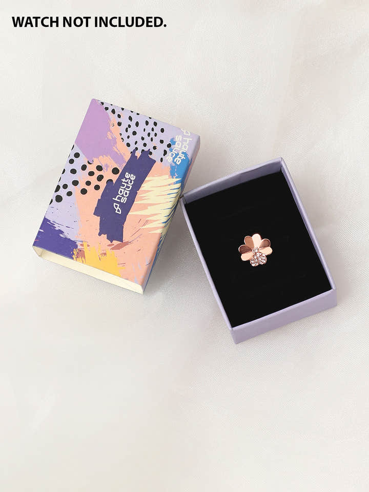 Alyssa Flower Embellished Snap Button Charm