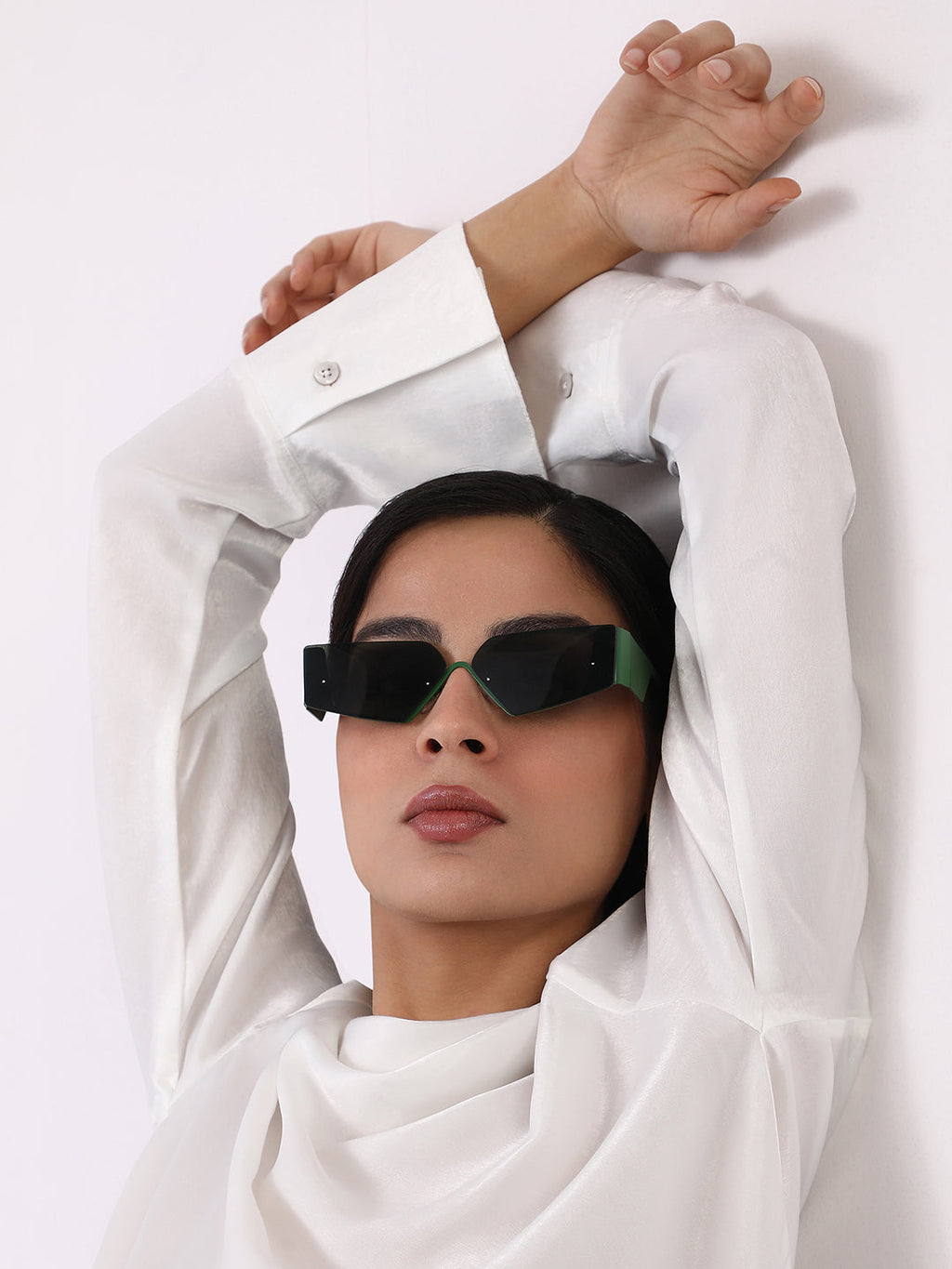The Electra Shield Sunglass - Jungle Green