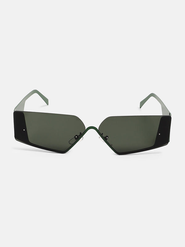 The Electra Shield Sunglass - Jungle Green