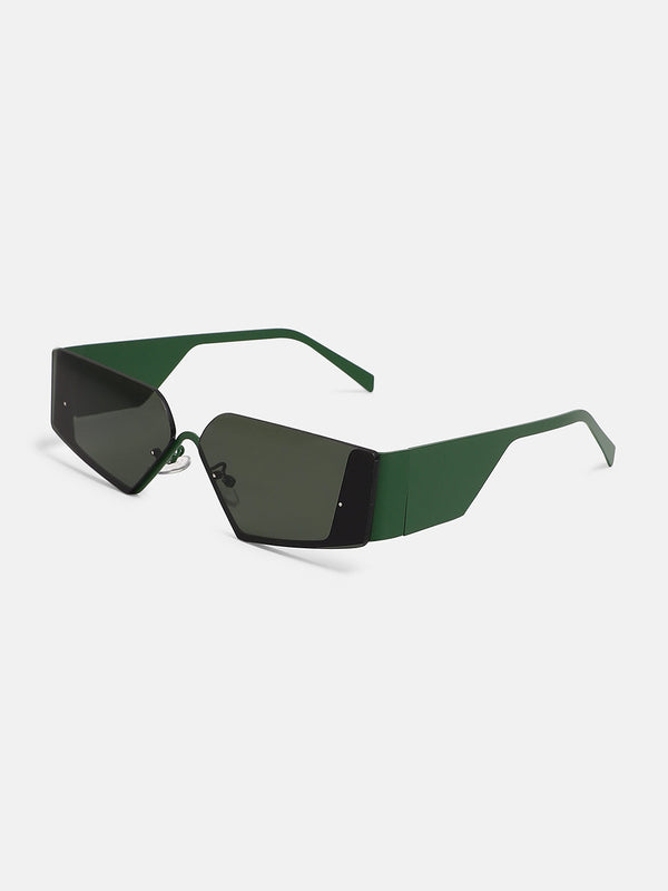 The Electra Shield Sunglass - Jungle Green
