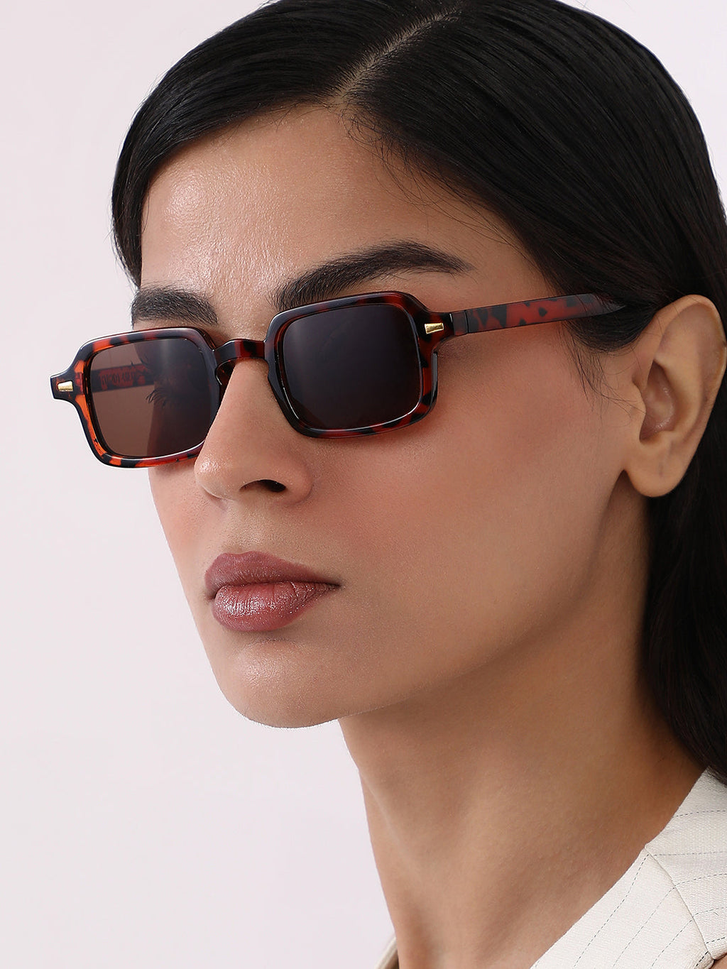 The Sonic Rectangular Sunglass - Coffee Brown