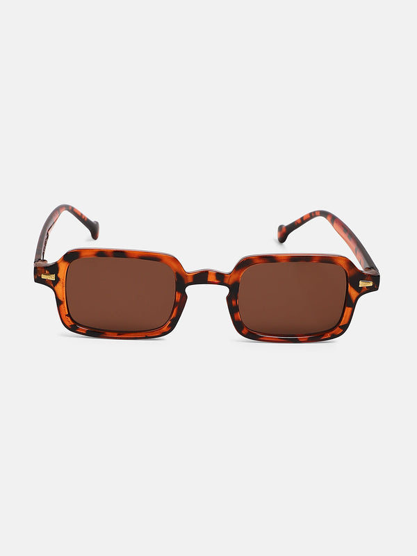 The Sonic Rectangular Sunglass - Coffee Brown