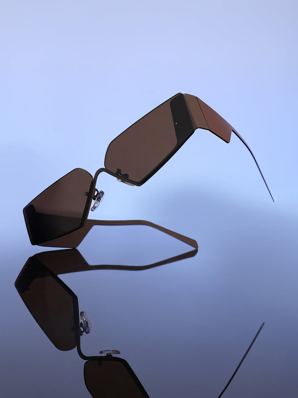 The Electra Shield Sunglass - Taupe Brown