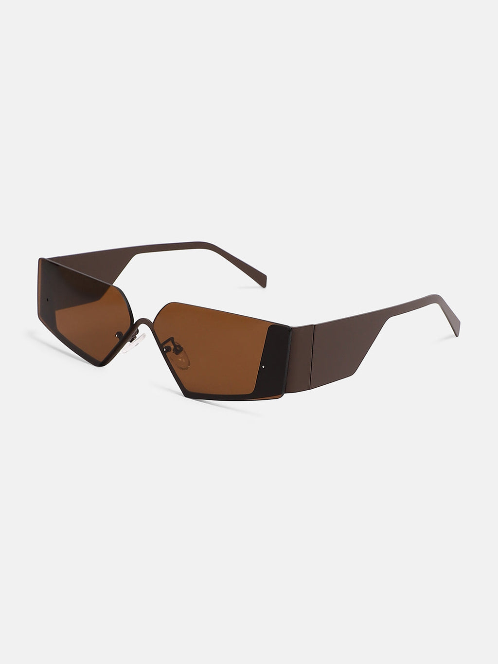 The Electra Shield Sunglass - Taupe Brown