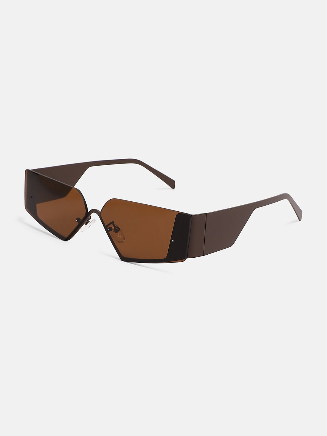 The Electra Shield Sunglass - Taupe Brown