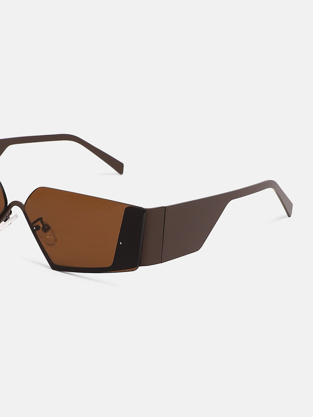 The Electra Shield Sunglass - Taupe Brown