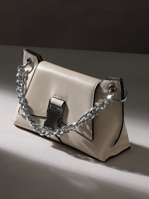 The Indus-Slouch Hand Bag - Cream White