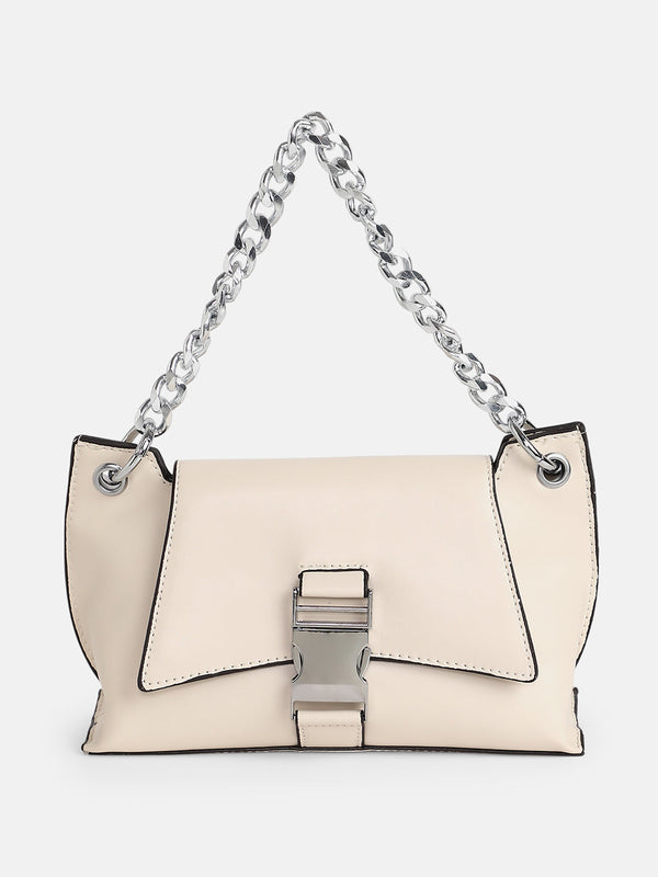 The Indus-Slouch Hand Bag - Cream White