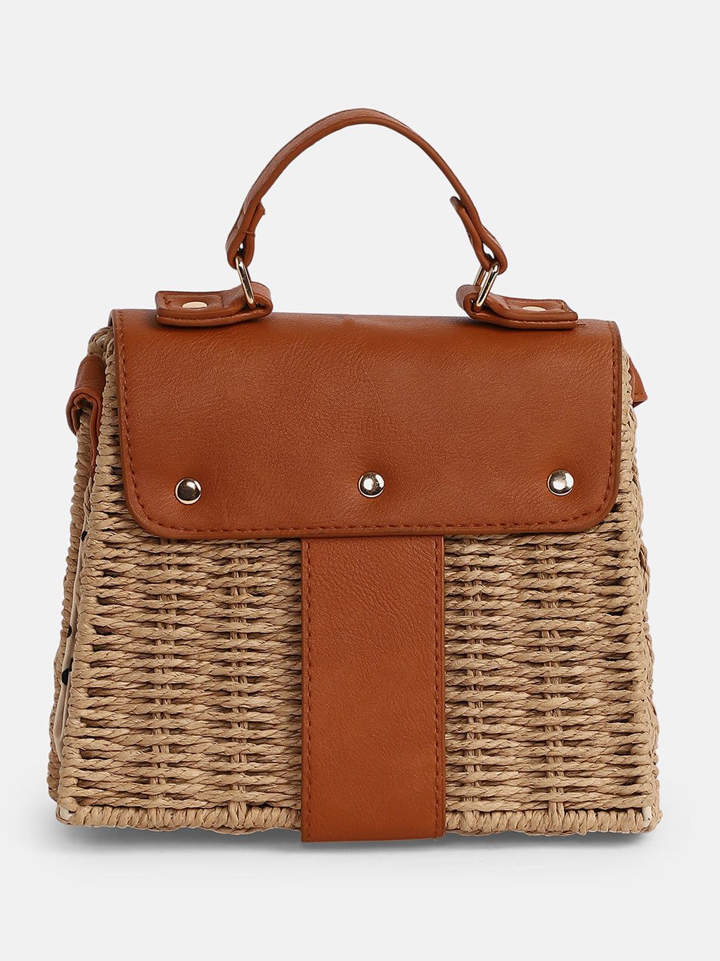 The Riviera-Straw Hand Bag - Chocolate Brown