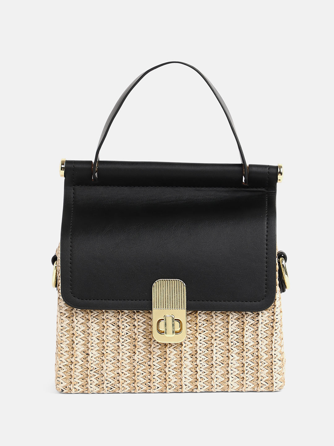 The Small Straw-Médecin Hand Bag - Onyx Black