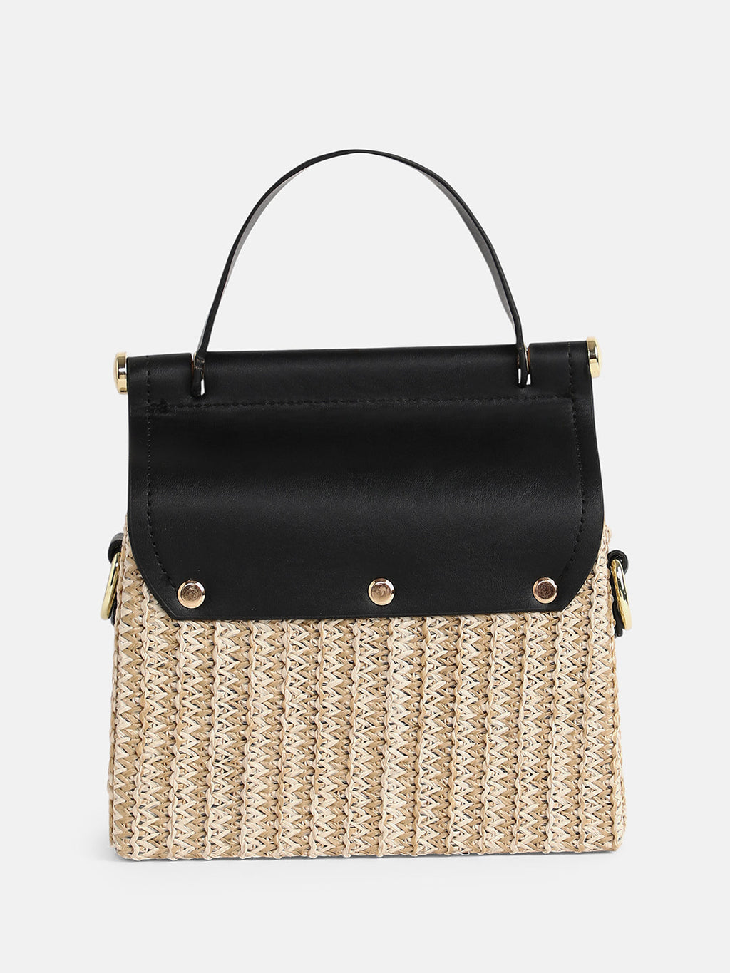 The Small Straw-Médecin Hand Bag - Onyx Black